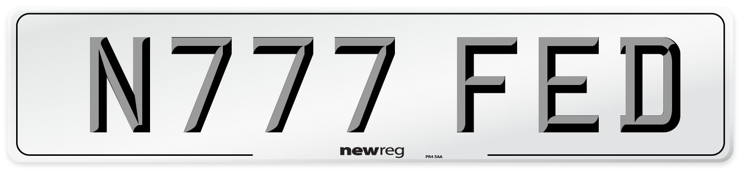 N777 FED Number Plate from New Reg